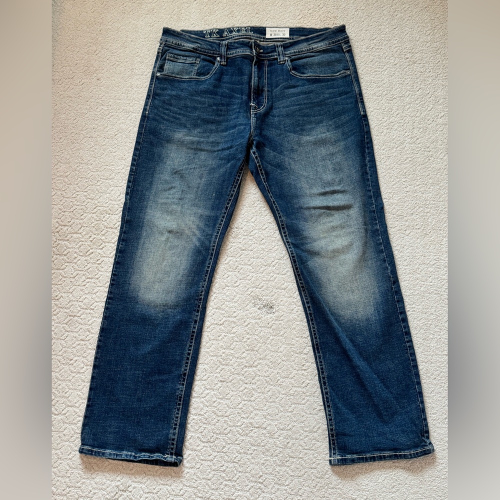 TK AXEL Men's Blue Denim Jeans 38x32